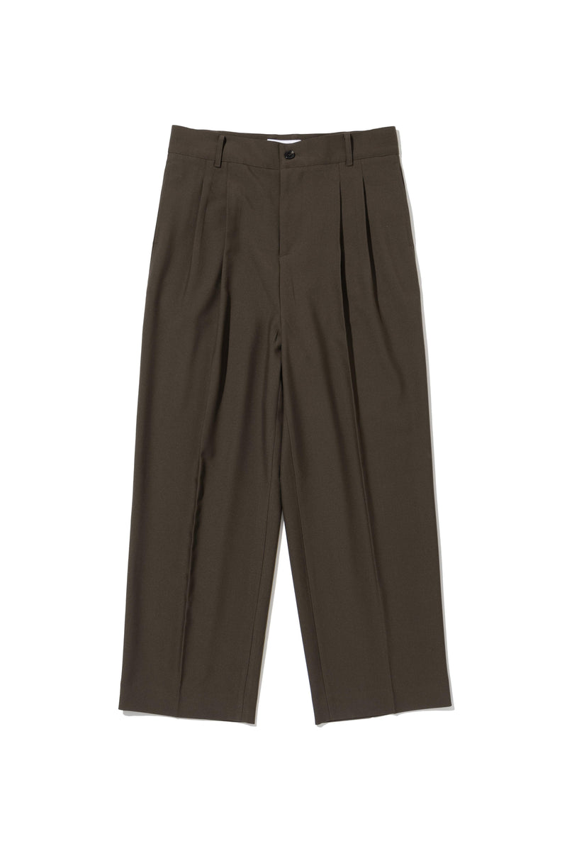 Brown Two Tuck Wide Pants – Dose