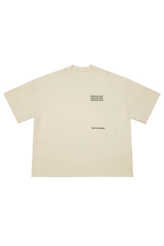 Printed Crew Neck T-shirt, Beige