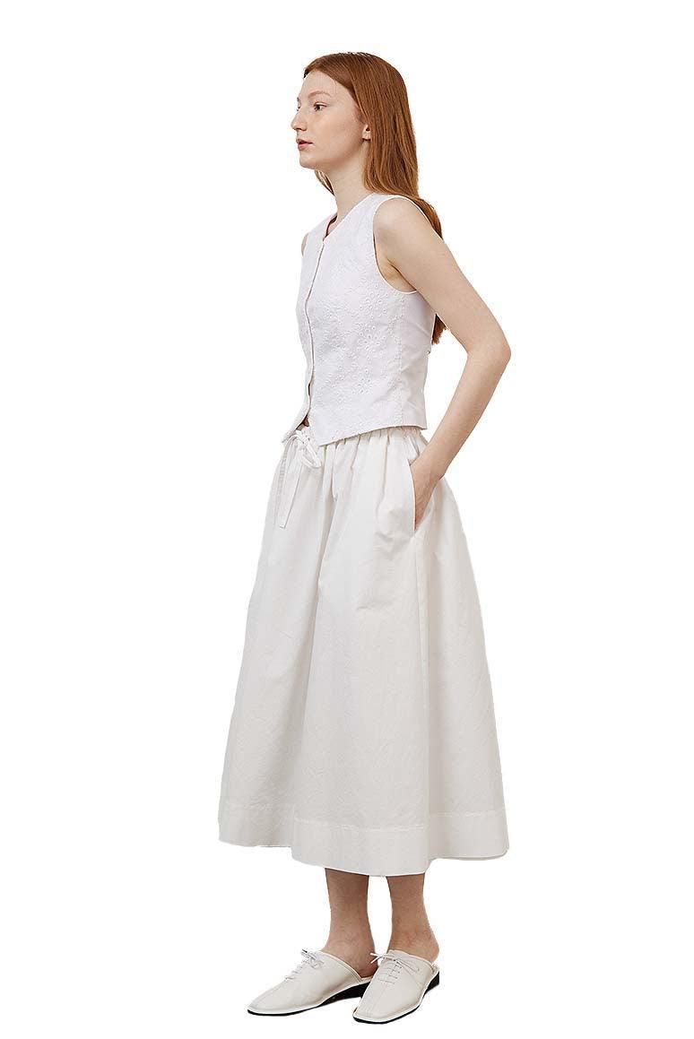 White Cotton Volume Skirt