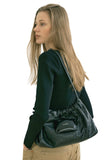 Croco Black Miel Long Shoulder Bag