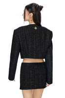 Black Low-Waist Mini Skirt with Cross Design