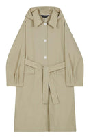Beige Hooded Trench Coat - Dose