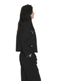 Black Contrast Tweed Crop Jacket - Dose
