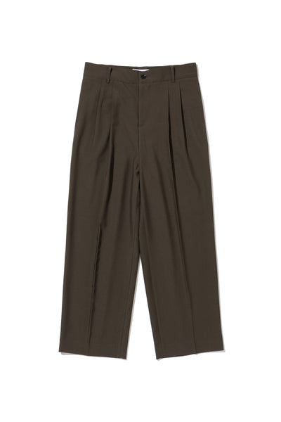 Brown Two Tuck Wide Pants - Dose