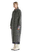 Boucle Long Coat in Charcoal - Dose