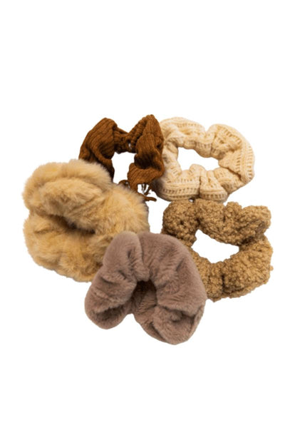Coffee Brown Scrunchies Set of 5 - Dose