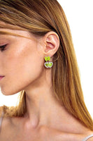Green Goodtrip Collection Double Image Heartshaped Earrings (Pair) - Dose