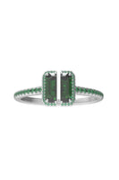Green Stone White Gold Deconstruction Bisected Bracelet - Dose