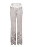 Grey Double Waistband Flared Trousers - Dose