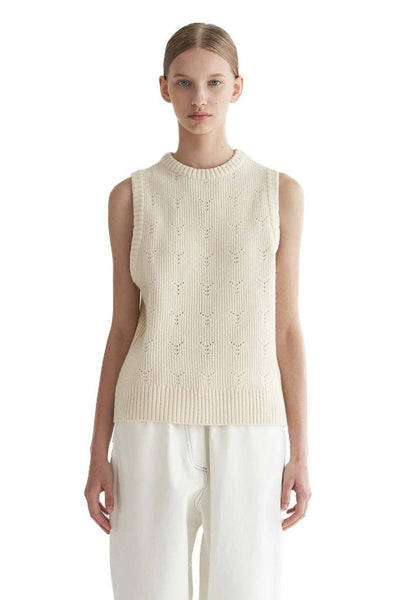 Y-Knit Vest in Ivory - Dose