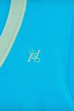 Logo Crop Knit Cardigan Blue Neon Green - Dose