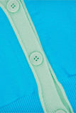 Logo Crop Knit Cardigan Blue Neon Green - Dose
