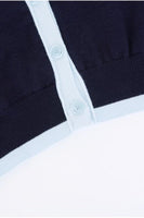 Logo Crop Knit Cardigan Navy Sky - Dose