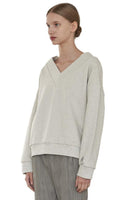 V-Neck Sweater in Oatmeal - Dose
