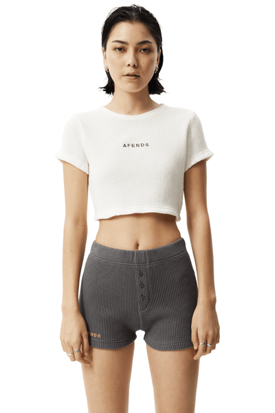 Off White Ari Recycled Waffle Cropped Tee - Dose