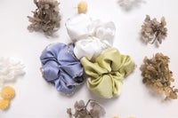 Pearl White Embellished Silk Scrunchie - Dose