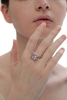 Pink Round Stone Deconstruction Collection Twisted Prongs Ring - Dose