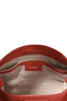 Red Orange Suede Bicorn Shoulder Bag - Dose