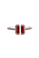 Red Stone White Gold Deconstruction Bisected Bracelet - Dose