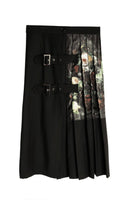 Side Printing Buckle Pleated Skirt - Dose