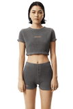 Steel Ari Recycled Waffle Cropped Tee - Dose