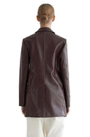 Stitched One Button Jacket in Maroon - Dose