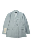 Embroidery Unisex Double Buttoned Blazer in Ash Grey - Dose