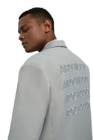 Unisex Ash Grey Embroidery Double Buttoned Blazer - Dose