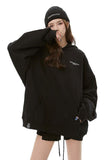 Unisex Black Oversized Hoodie with Adjustable Length - Dose