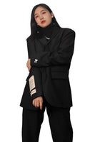 Unisex Patched Blazer in Black - Dose