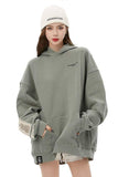 Unisex Green Oversized Hoodie with Adjustable Length - Dose