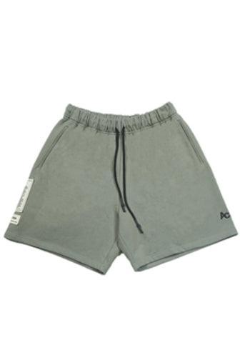 Unisex Grey-Green High-Waisted Oversized Shorts - Dose