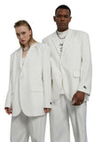 Unisex Patched Blazer in White - Dose