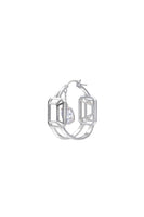White Gold Constraint Collection Movable Gem Earrings - Dose